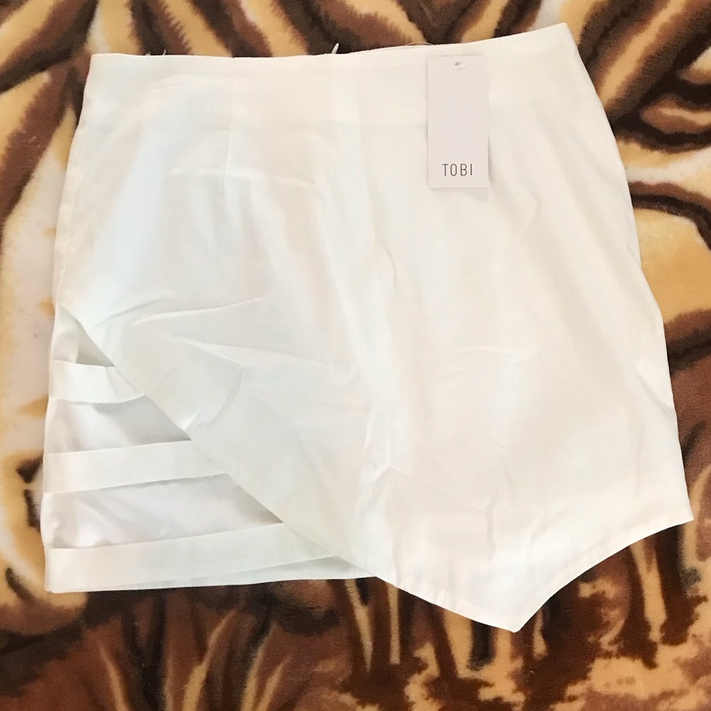 NEW TOBI White Spandex Miniskrt
